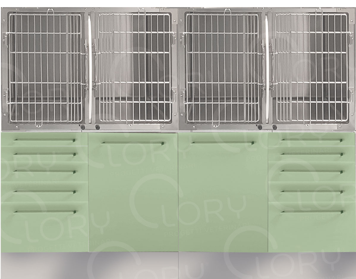 Standard inpatient cage 4 places on cabinet