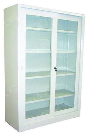 Pharmacy cabinet with glass doors