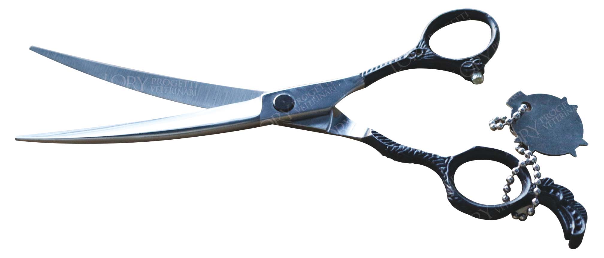 Grooming scissors curved blade