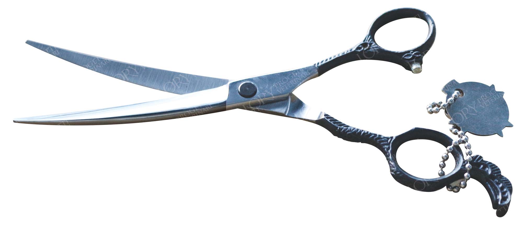 Grooming scissors curved blade