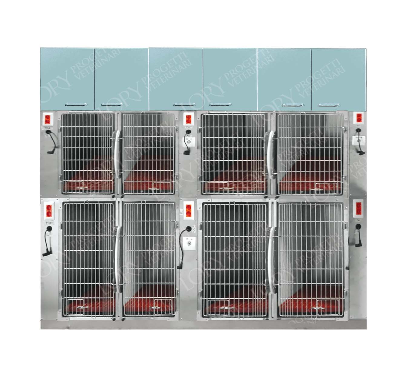 Standard 8-person inpatient cage with and without gas
