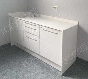 Special krion composition with integrated sink at the top