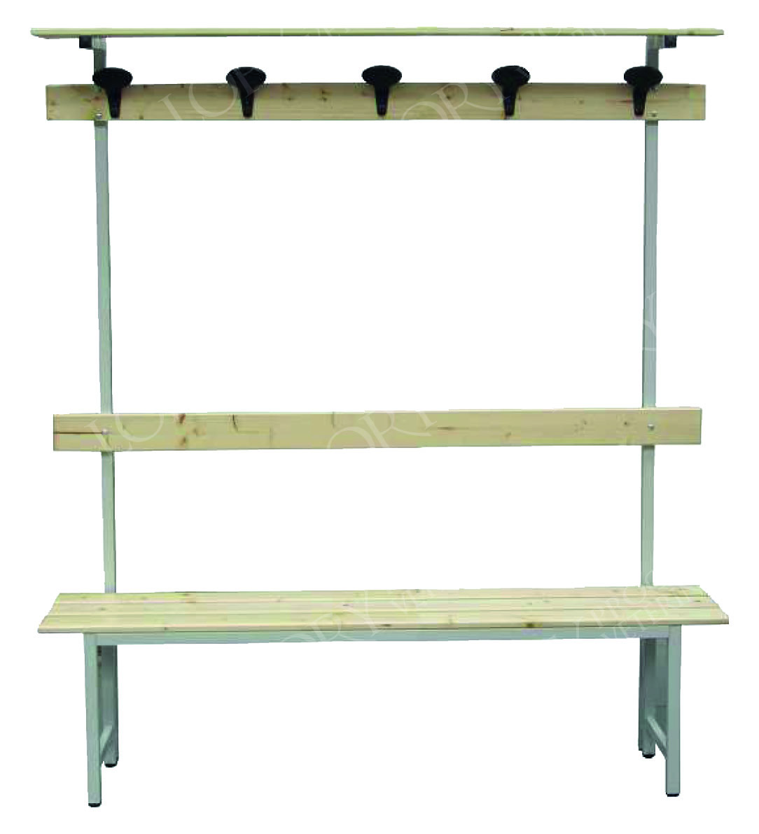 Bench with backrest