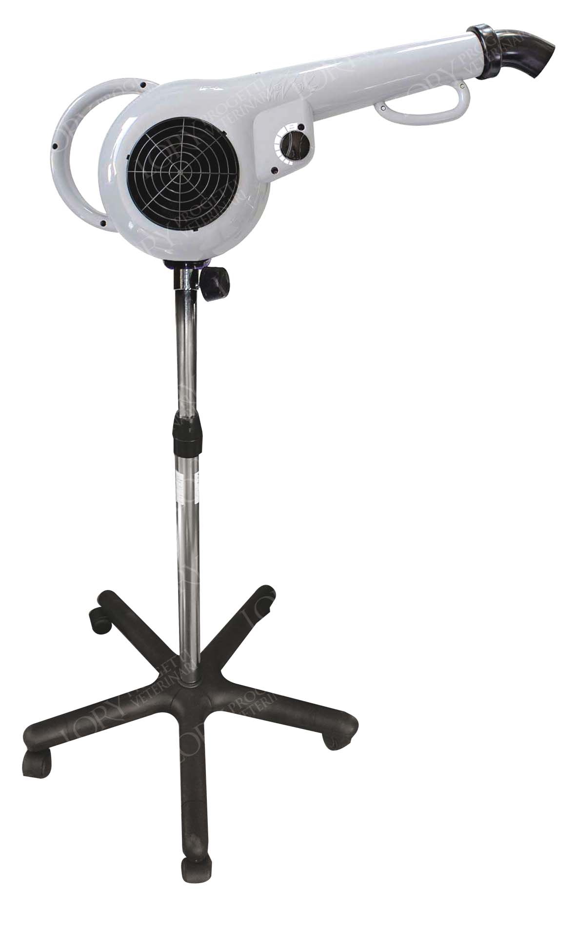 Professional hair dryer with stand on wheels