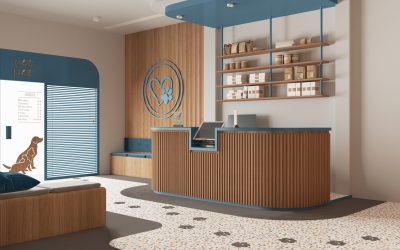 Veterinary practice waiting room, the first business card
