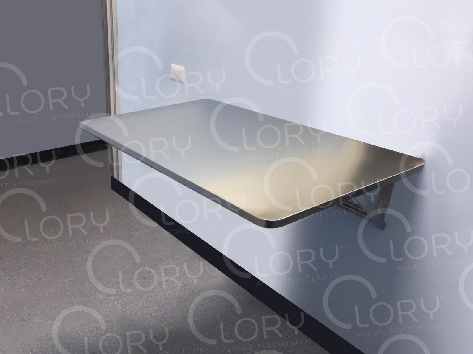 Fold-down visiting table from below