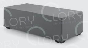 Upholstered pouf 2 places