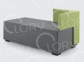 Upholstered pouf 2 places