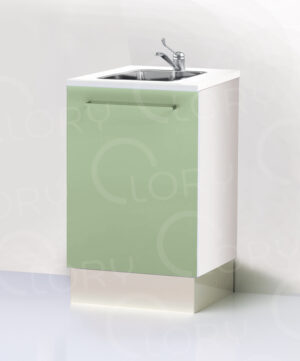 Mobile con lavello inox su zoccolo