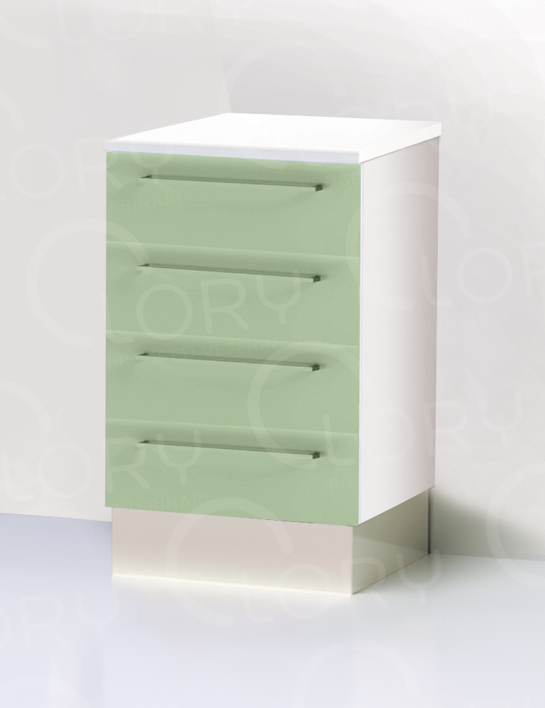 4-drawer cabinet on plinth