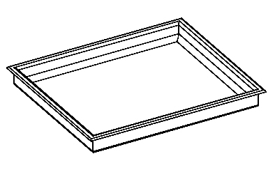 Smooth drawer tray H 4 cm