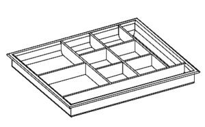 Vassoio per cassetti con 10 scomparti H 4 cm