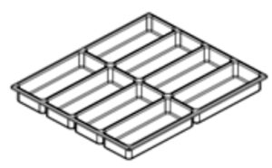 Vassoio per cassetti con 8 scomparti H 4 cm