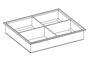 Vassoio per cassetti 4 scomparti H 8 cm