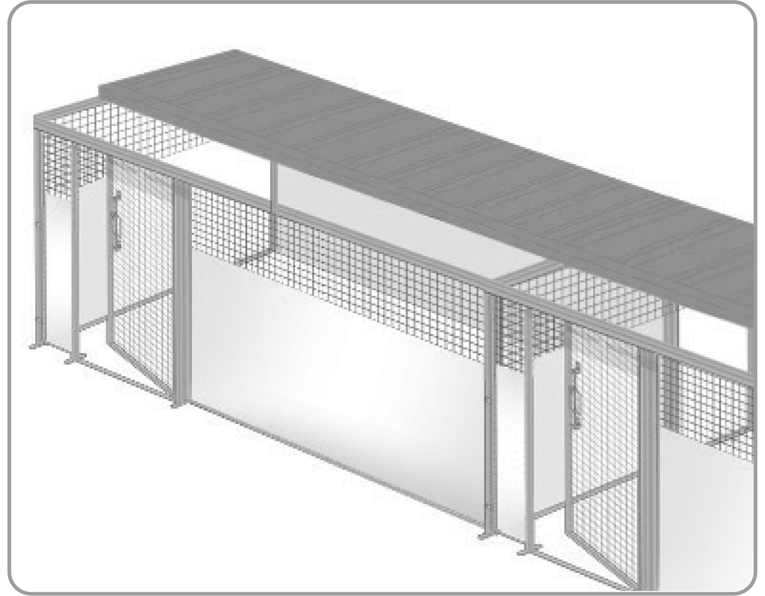 SIDE-BY-SIDE DOG BOX HALF COVERED